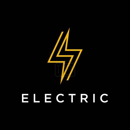 Ilustración de Creative electric or natural energy flash or lightning logo,thunderbolt symbol.Logo for electricity, business and company. - Imagen libre de derechos