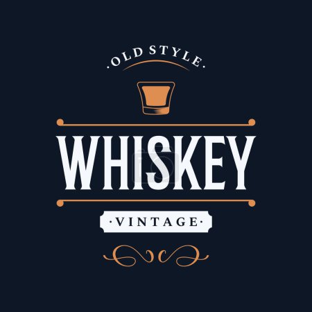 Étiquette vintage logo whisky premium avec lettrage à la main. pour boissons, rhum, pub, entreprise.