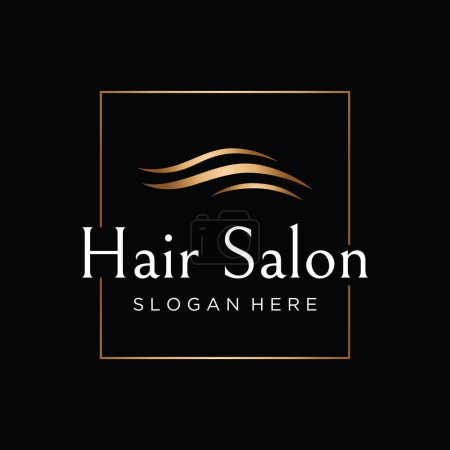 Foto de Logotipo abstracto de lujo y hermosa ola capilar para negocios, salón, belleza, peluquería, cuidado. - Imagen libre de derechos