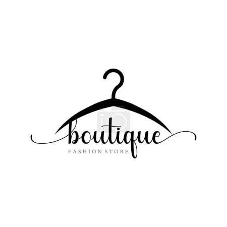 Foto de Diseño simple del logotipo de la percha de la ropa con la idea creativa. Logotipo para el negocio, boutique, moda, belleza. - Imagen libre de derechos