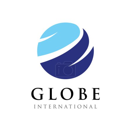 Foto de Diseño internacional del logotipo del globo con un concepto moderno y único. Logotipo para negocios, web, empresa y tecnología. - Imagen libre de derechos