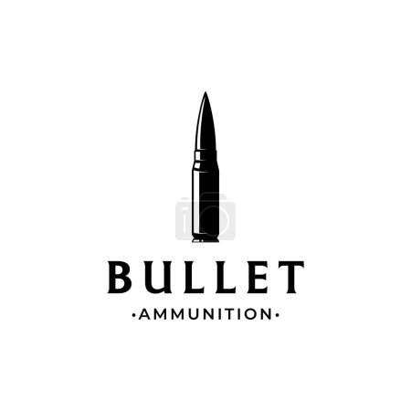 Téléchargez les illustrations : Logo de munitions balle design avec style vintage. - en licence libre de droit