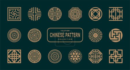 Illustration for Asian traditional pattern pattern Chinese pattern - Royalty Free Image