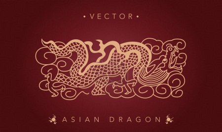 Asiatisches Drachentotem chinesisches traditionelles Drachenmuster