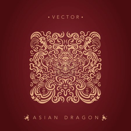 Illustration for Asian dragon Chinese dragon totem pattern - Royalty Free Image