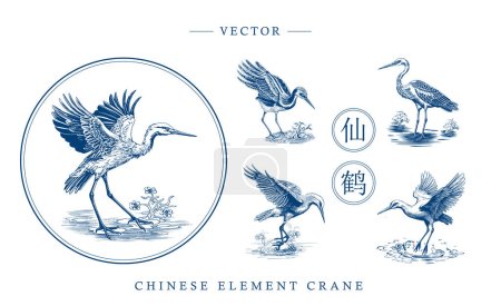Chinese traditional pattern crane totem