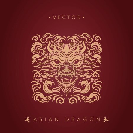 Illustration for Asian dragon Chinese dragon totem pattern - Royalty Free Image