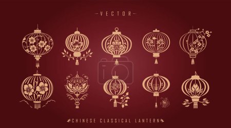 Téléchargez les illustrations : Kit lanterne chinoise traditionnelle - en licence libre de droit