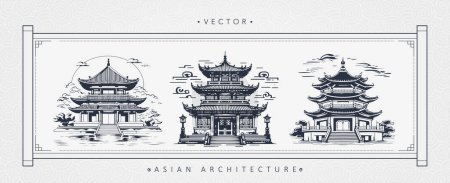 Téléchargez les illustrations : Chinese ancient architecture tower art - en licence libre de droit