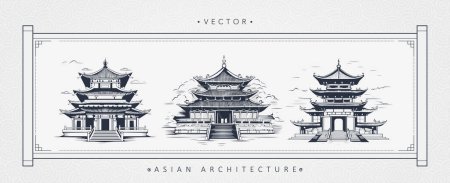 Illustration for Chinese ancient architecture tower art - Royalty Free Image