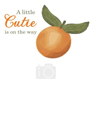Photo for Little Cutie Citrus Orange Baby Shower Invitation Template Background. Easy to add your information in any editing program - Royalty Free Image