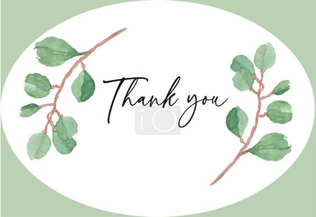 Photo for Elegant Framed Eucalyptus Greenery Thank you Card Vector - Royalty Free Image