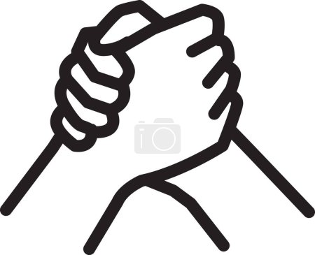 Illustration for Soul brother handshake, thumb clasp handshake or homie handshake line art vector icon for apps and websites - Royalty Free Image
