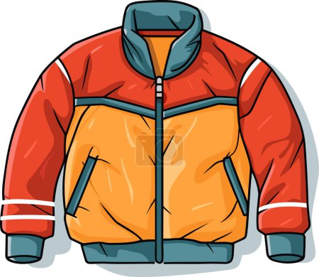 Illustration for Fashion 90s. Retro sportswear, jacket, 90's flat style clothing. Vector illustration. - Royalty Free Image