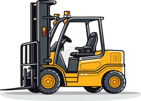 Forklift truck isolated on white background vector illustration