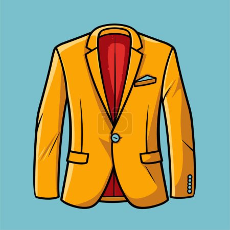 Ilustración de Icono de chaqueta de traje de color brillante en estilo de dibujos animados aislado sobre fondo neutro. Ilustración vectorial - Imagen libre de derechos