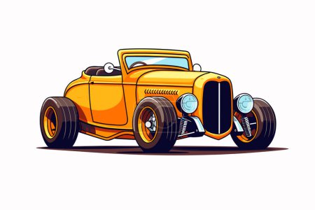 Ilustración de El hot-rod americano original. Camión monstruo. Modelo clásico. Ilustración vectorial - Imagen libre de derechos