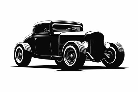 Ilustración de El hot-rod americano original. Camión monstruo. Modelo clásico. Ilustración vectorial - Imagen libre de derechos
