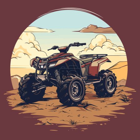 ATV Four-wheel all-terrain vehicle. Quad bike illustration Vector
