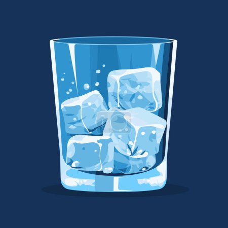 Illustration for Ice cubes on the glass, illustration vector - Royalty Free Image