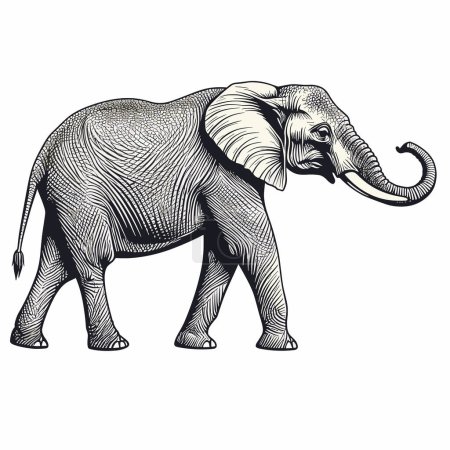 Ilustración de Elefante africano. Vector vintage grabado en blanco y negro ilustración - Imagen libre de derechos