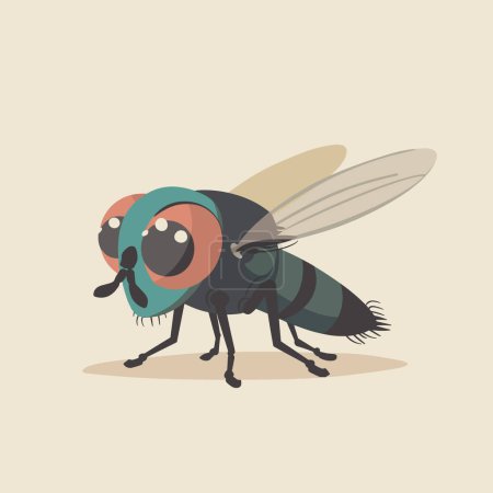 Illustration for Housefly. Fly vector illustration. - Royalty Free Image