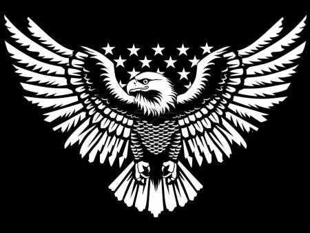 Téléchargez les illustrations : Grunge Drapeau aigle américain, illustration vectorielle - en licence libre de droit