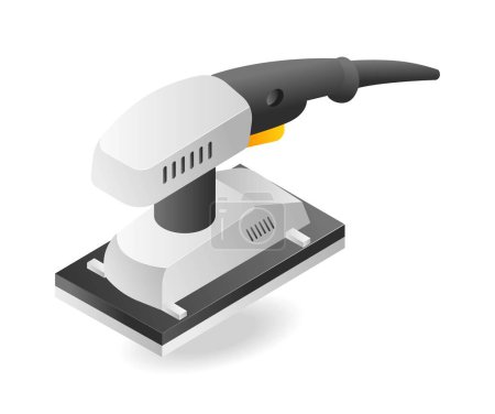 Illustration for Flat 3d isometric illustration concept of electric sanding machine - Royalty Free Image