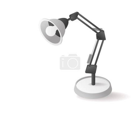Ilustración de Tecnología Lámpara de escritorio para estudio e ilustración isométrica del concepto de trabajo - Imagen libre de derechos