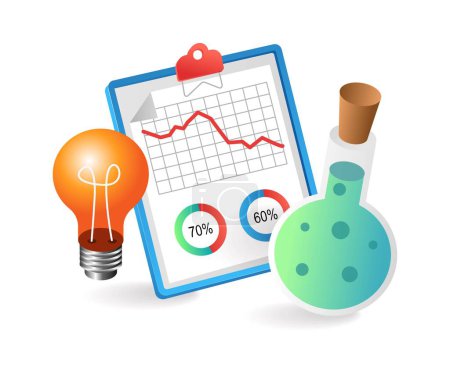 Illustration for Analyze experimental data and get insightful ideas - Royalty Free Image