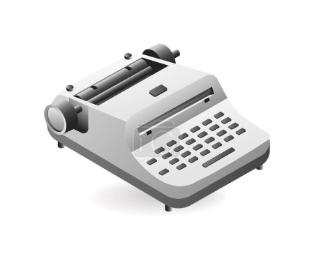 Illustration for Technology Vintage typewriter concept isometric illustration - Royalty Free Image