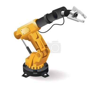 Illustration for Technology Tool robotic arm clamp industrial packaging industry with artificial intelligence - Royalty Free Image
