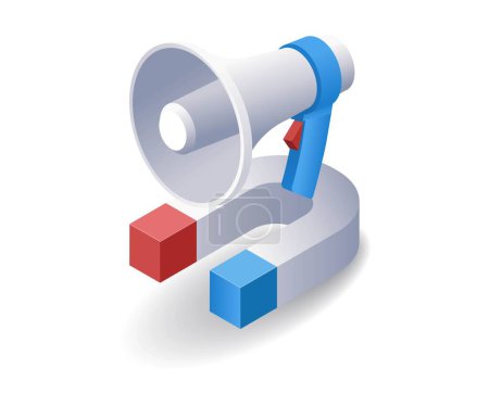 Ilustración de Imán campaña de comercialización plana isométrica 3d ilustración - Imagen libre de derechos