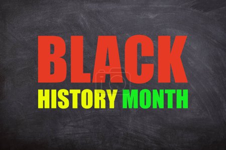 Photo for Black history month text with blackboard background. This image is about Black history month - Royalty Free Image