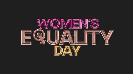 Día de la igualdad de las mujeres texto dorado sobre fondo negro para el día de la igualdad de las mujeres. (Día de la igualdad de las mujeres).