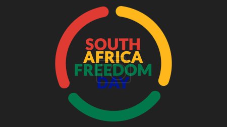 Südafrika Freedom Day Text In bunten Kreis Hintergrund, Südafrika Freedom Day Banner, Poster, Karte, Illustration zum Genießen, Grüße und Feiern Südafrika Freedom Day Veranstaltung.