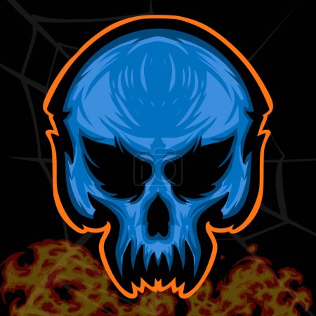 Illustration for Skull illustration mascot logo darkness design - Royalty Free Image