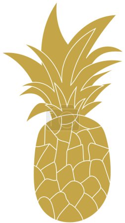 Foto de Oro trópicos piña divertida. Ilustración brillante de frutas de verano. Diseño de Ananas para decoración. Aislado - Imagen libre de derechos