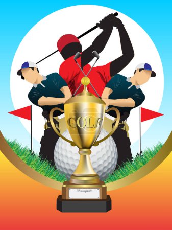 Foto de Golf sport poster vector illustration for advertising in organizing tournaments. - Imagen libre de derechos