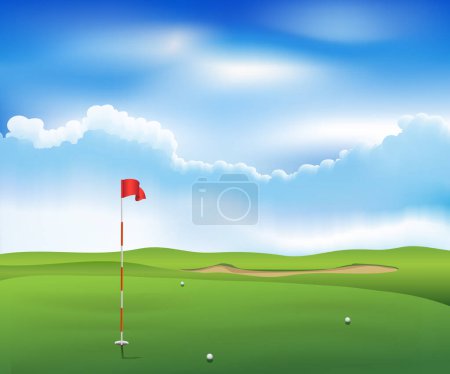 Foto de Bandera de golf en el campo - Imagen libre de derechos