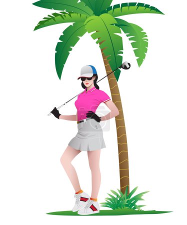 Foto de Ilustración vectorial, adecuada para hacer carteles en torneos de golf. - Imagen libre de derechos