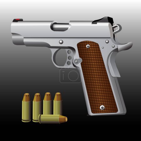 Foto de Ilustración vectorial de una pistola cargadora de 9 mm. - Imagen libre de derechos