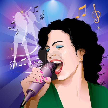 Foto de Ilustración vectorial de un cantante cantando. - Imagen libre de derechos