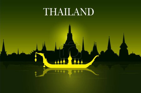 Téléchargez les illustrations : Illustration vectorielle soutenant le tourisme en Thaïlande. - en licence libre de droit