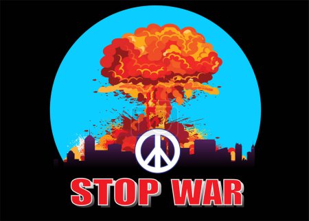 Foto de Ilustración vectorial que muestra un símbolo solicitando detener la guerra. - Imagen libre de derechos