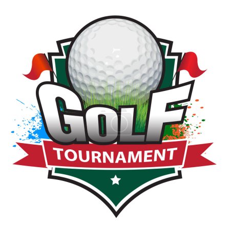 Téléchargez les illustrations : Illustration vectorielle de logo de golf à utiliser comme symbole pour les tournois et les terrains de golf. - en licence libre de droit