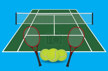 Foto de Ilustración vectorial de un ejemplo de un diseño de pista de tenis. - Imagen libre de derechos