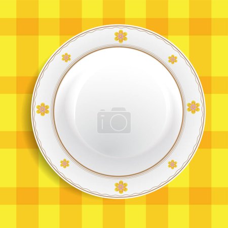 Vektor-Illustration eines Tellers mit Serviette auf weißem Hintergrund