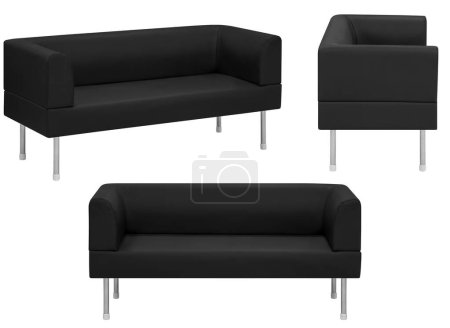Foto de Sofa for office or home. Isolated from the background. In different angles. Interior element - Imagen libre de derechos