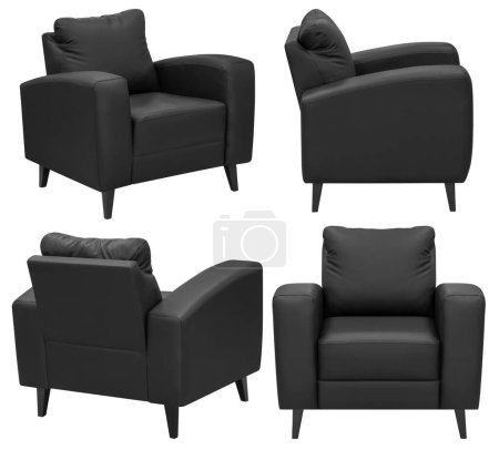 Téléchargez les photos : Upholstered armchair for the office or at home. Isolated from the background. In different angles. Interior element - en image libre de droit